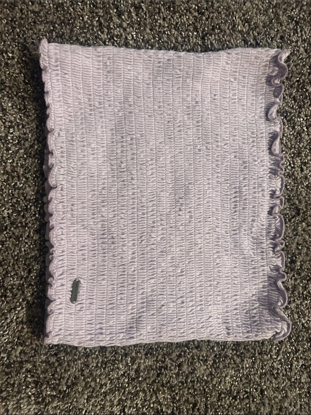 Hollister Smocked Tube Top Lavender Purple Strapless Crop Top Size Small